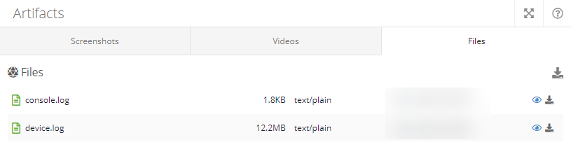 Artifacts: Files Artifacts: Files