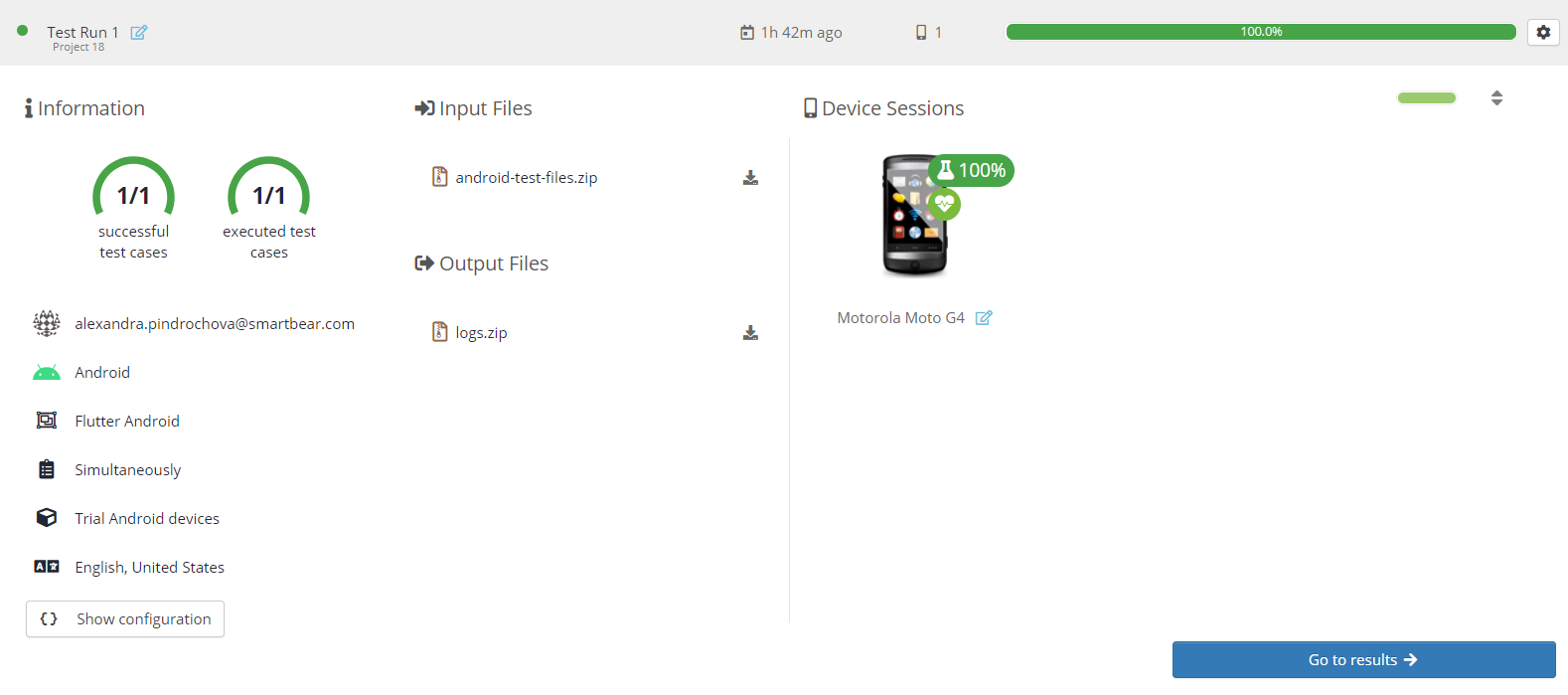 Test Run overview Test Run overview