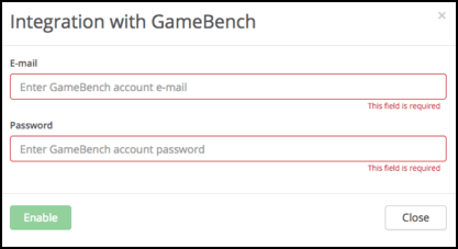 GameBench integration GameBench integration