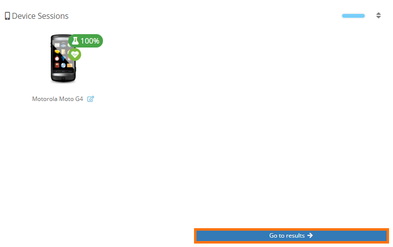 Opening the device session details Opening the device session details