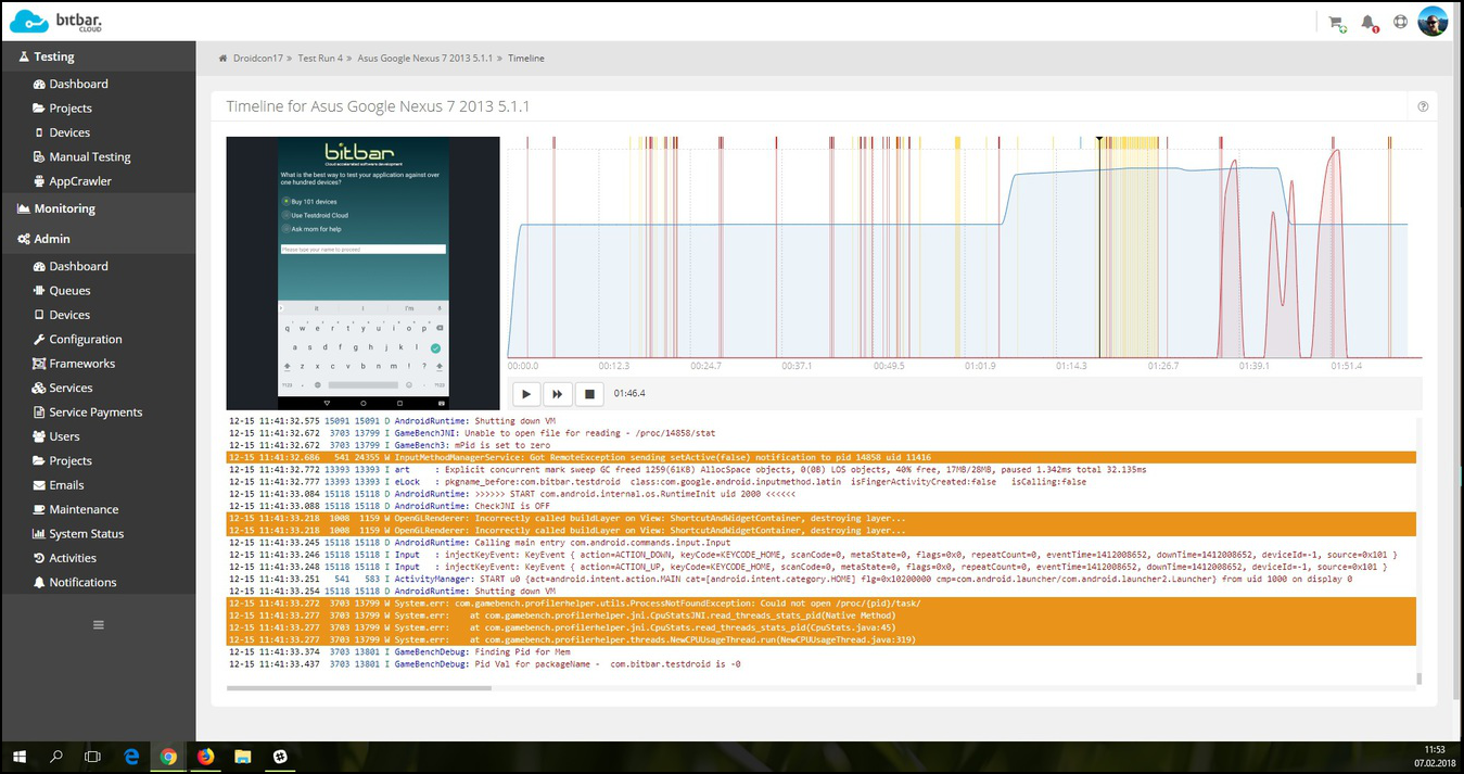 Timeline view Timeline view