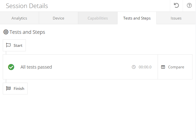 Tests and Steps tab Tests and Steps tab