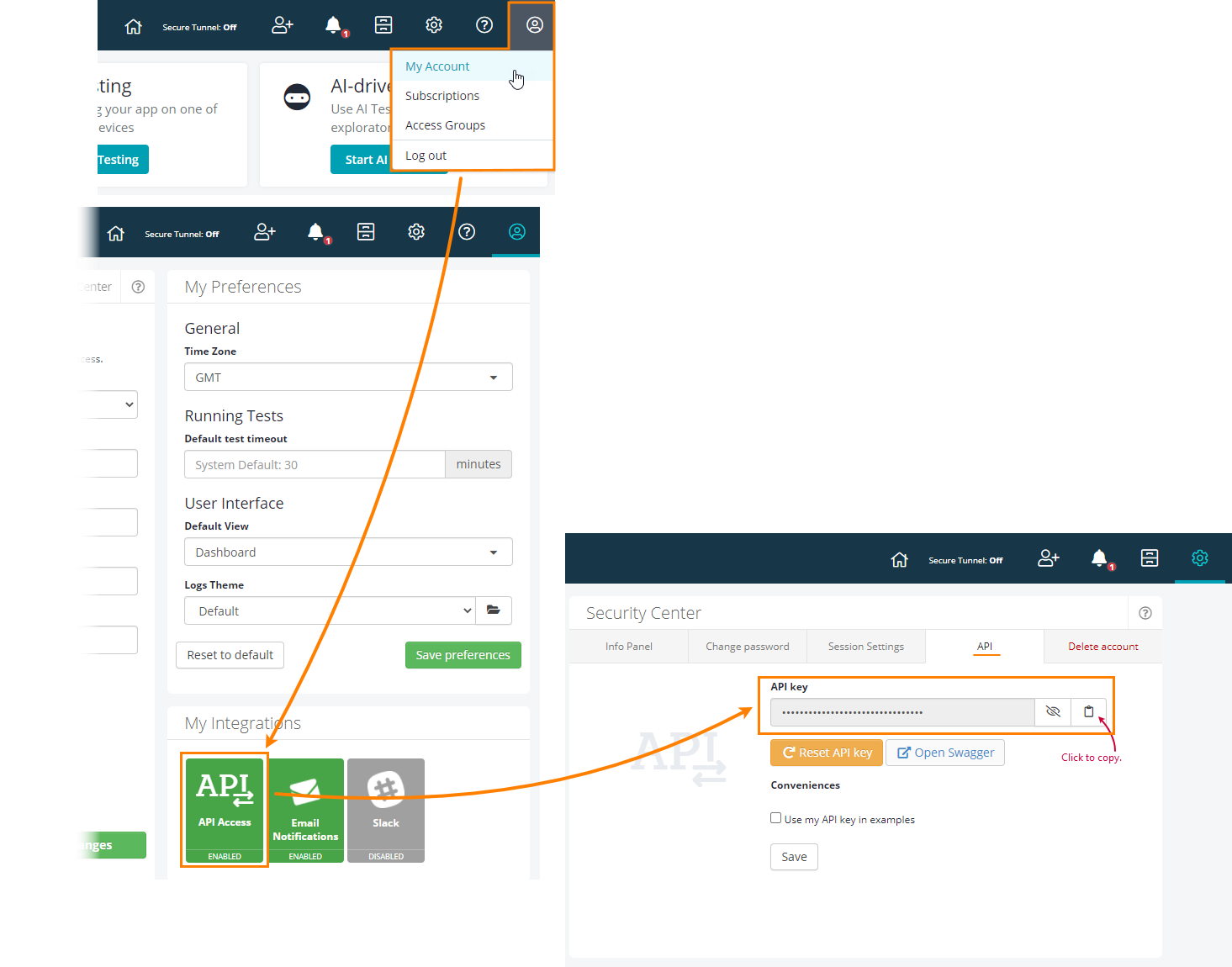 Get the API key Get the API key