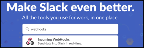 Webhook integration on Slack