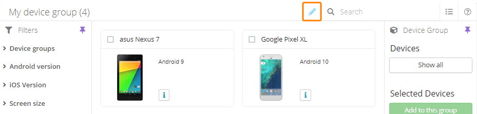 Renaming a device group Renaming a device group