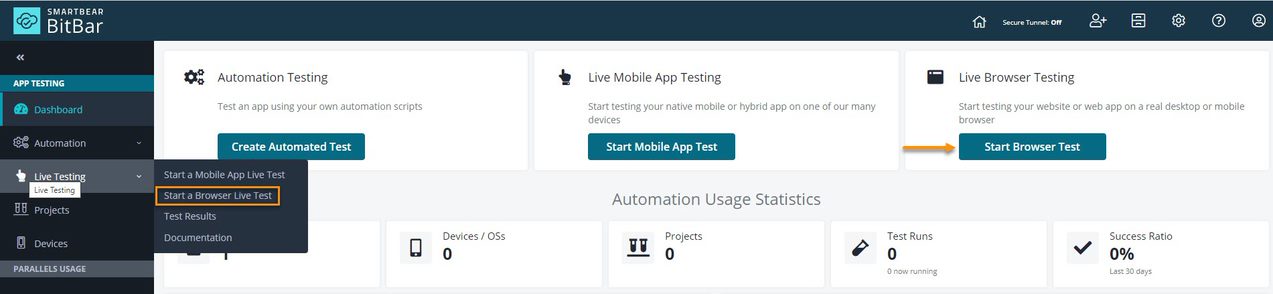 Start testing Start testing