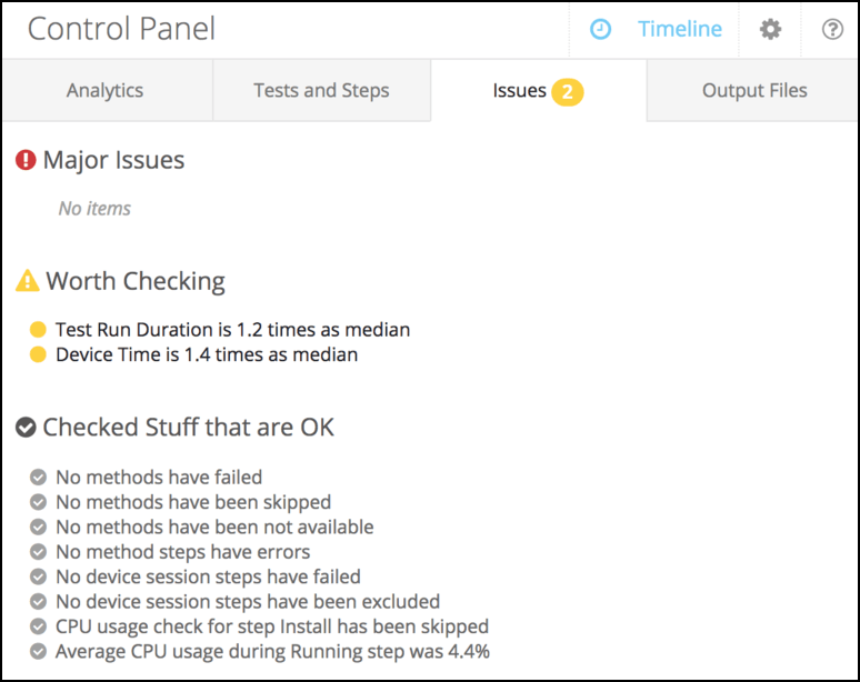 Issues panel Issues panel
