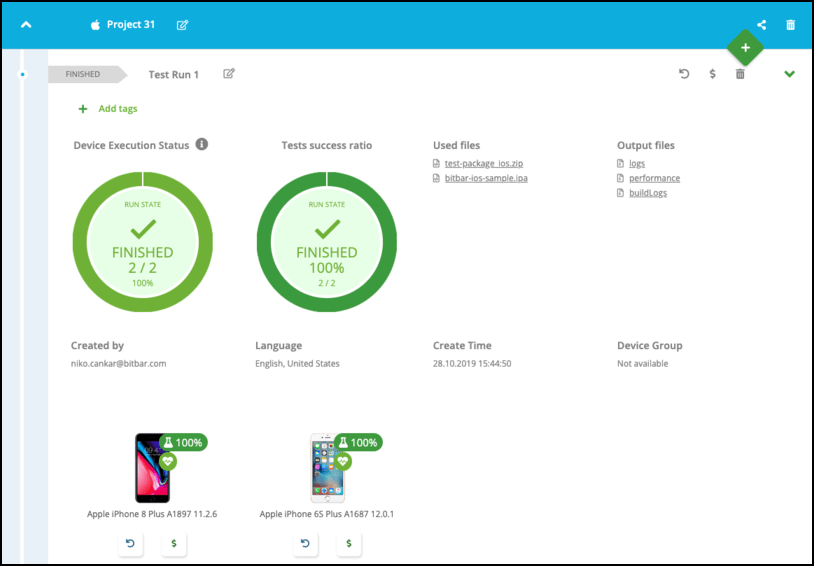 Open test run Open test run