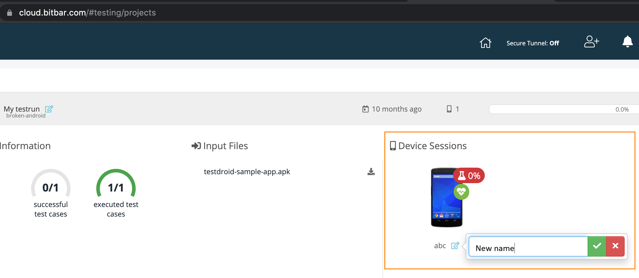Device session name Device session name