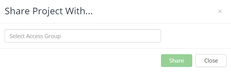 Sharing a project with an access group Sharing a project with an access group