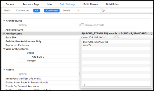 Xcode Armv7 build option Xcode Armv7 build option