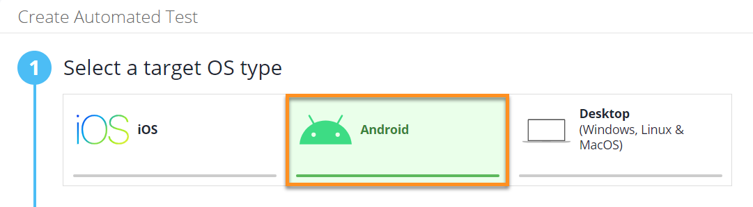 Select Android Target OS Type Select Android Target OS Type