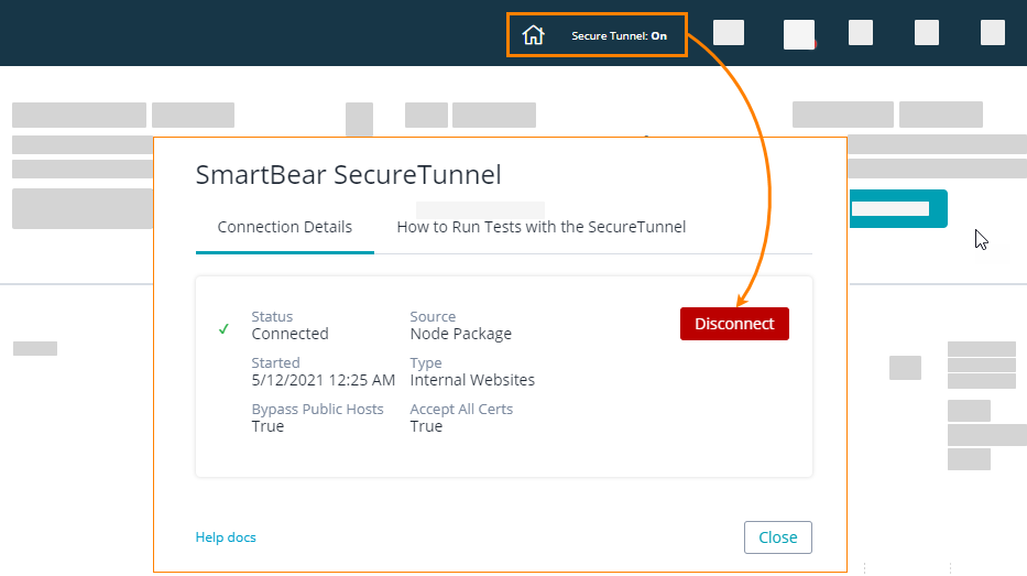 Close the tunnel Close the tunnel