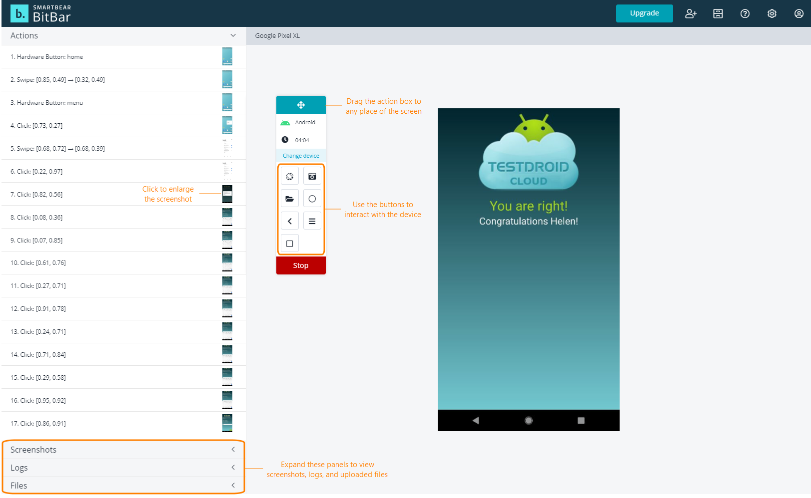 The Live Testing view The Live Testing view