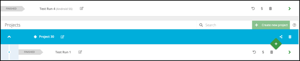 Projects view Projects view