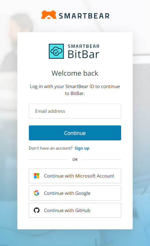 BitBar Login Page BitBar Login Page
