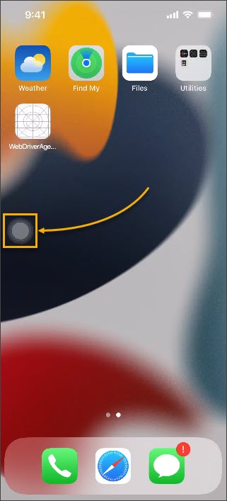 AssistiveTouch on a device's screen AssistiveTouch on a device's screen