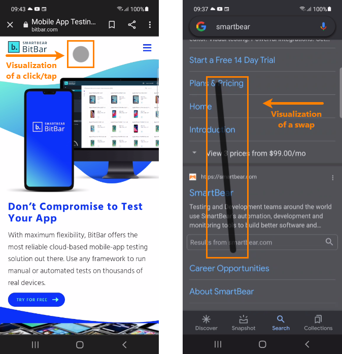 Action visualizations Action visualizations