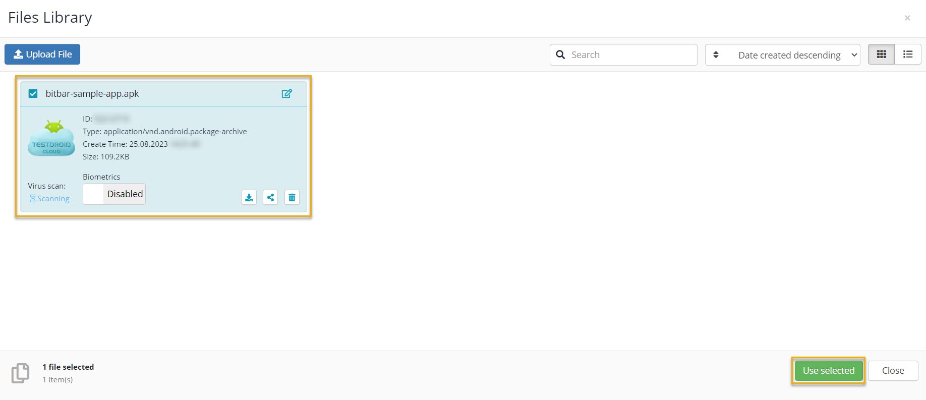 Uploading a file Uploading a file