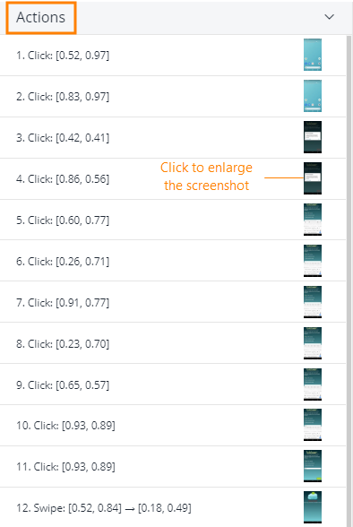 Device actions Device actions
