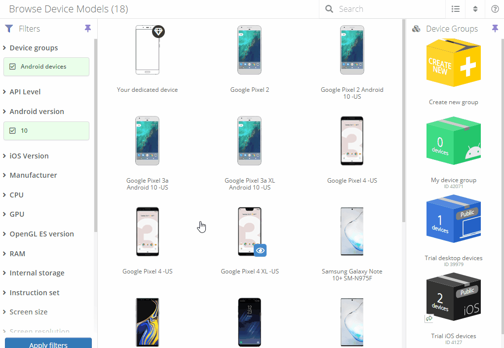 Adding devices to a device group Adding devices to a device group