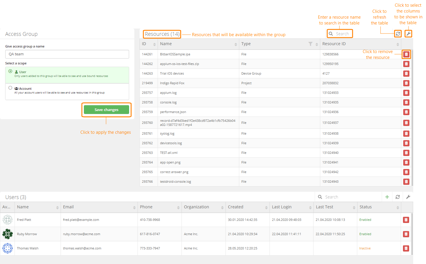 Configure an access group Configure an access group