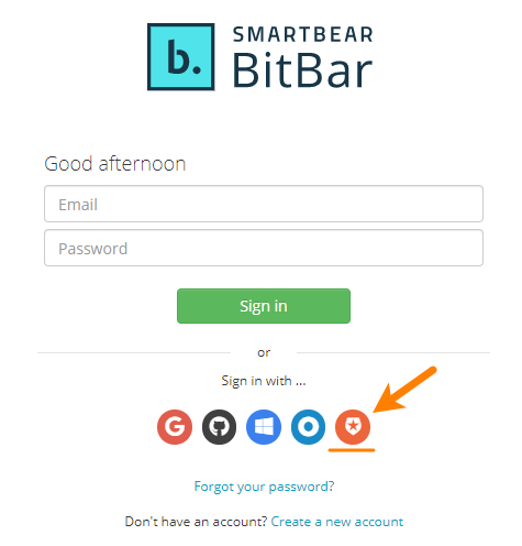 The Auth0 button on the BitBBitBarar Login screen The Auth0 button on the BitBBitBarar Login screen