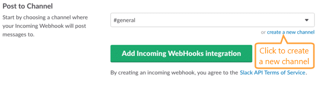 Add Incoming WebHook Integration