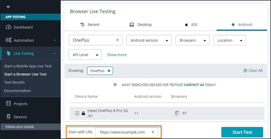 Type in the URL Type in the URL
